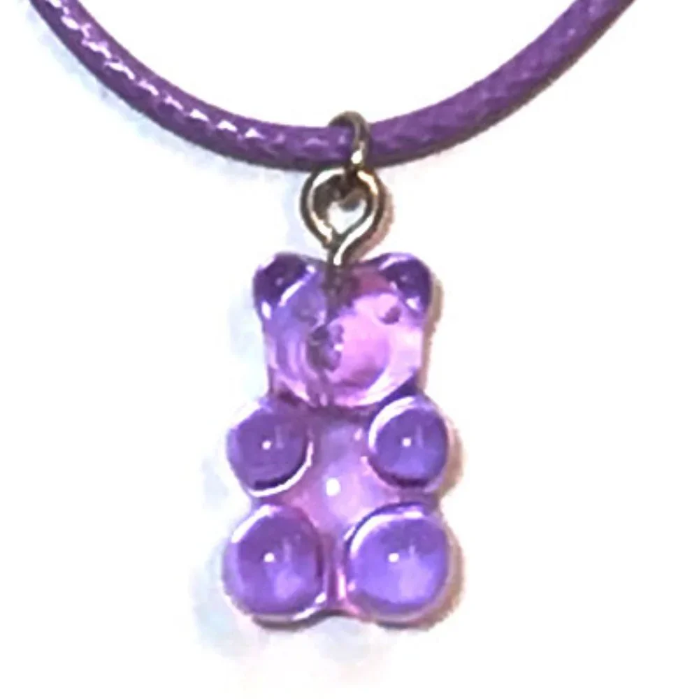 Purple Gummy Bear Charm Necklace - Picture 2 of 4